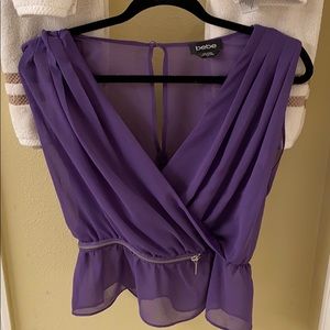Bebe purple zip blouse